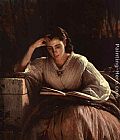 Reading Canvas Paintings - Sophia Kramskaya Reading